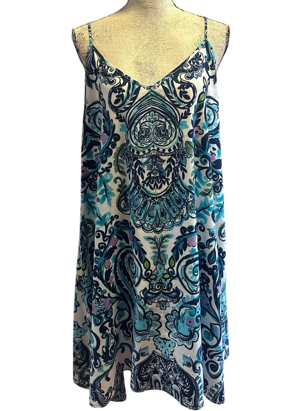 Vibrant Paisley Slip Dress